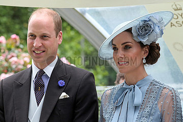 Royal Ascot  Portrait of HRH Prince William and his wife Catherine  Duchess of Cambridge