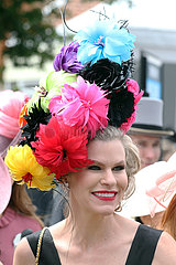 Royal Ascot  Fashion  women with hats on Ladies Day at the racecourse. Ascot racecourse