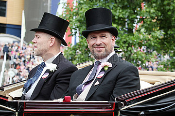 Royal Ascot  Portrait of Peter Phillips (right) and Mike Tindall