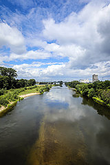Lippe  renaturieres Flussauengebiet an der Lippemuendung in den Rhein  Wesel  Niederrhein  Nordrhein-Westfalen  Deutschland