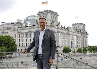 Christian Lindner - TV-Produktion ARD-Sommerinterview mit dem FDP Chef  Bericht aus Berlin