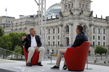 Christian Lindner - TV-Produktion ARD-Sommerinterview mit dem AfD Chef Joerg Meuthen Bericht aus Berlin