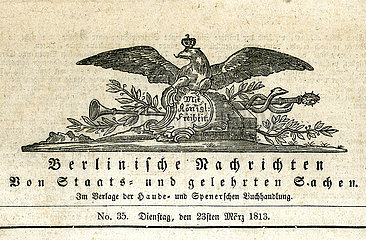 Berlinische Nachrichten von Staats- und gelehrten Sachen  Berliner Zeitung  1813