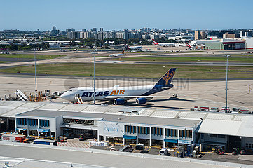 Sydney  Australien  Atlas Air Boeing 747 Frachtflugzeug auf dem Flughafen Kingsford Smith