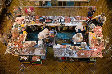 Kroatien  Rijeka - In der alten Fischmarkthalle am Hafen