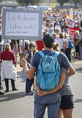 Anti-Corona Demonstration  Duesseldorf  Nordrhein-Westfalen  Deutschland