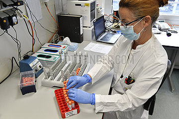 Deutschland  Nordrhein-Westfalen  Essen -SARS-CoV-2 Testuntersuchungen in der Virologie des Universitaetsklinikums Essen