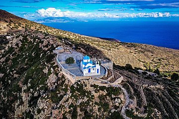 Drohnenaufnahme Vulkaninsel Nisyros  Insel der Dodekanes