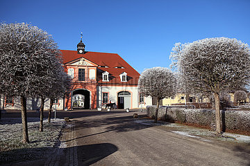 Gestuet Graditz  Blick auf das Landstallmeisterhaus im Winter