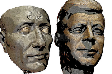CGI-Visualisierung: Portraits Julius Caesar  John F. Kennedy