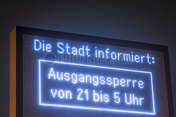Coronapandemie  Ausgangssperre in Oberhausen von 21 bis 5 Uhr  Oberhausen  Nordrhein-Westfalen  Deutschland