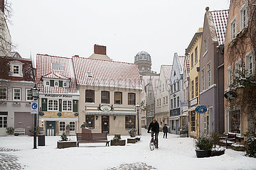 Deutschland  Bremen - Das Schnoorviertel in der Altstadt im Schnee
