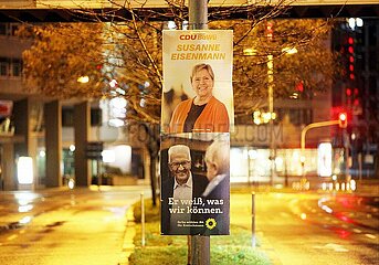 Wahlplakate zur Landtagswahl in Baden-Wuerttemberg 2021