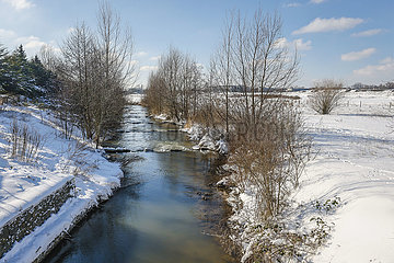 Winterlandschaft  Lippe  Hamm  Ruhrgebiet  Nordrhein-Westfalen  Deutschland