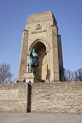 Kaiser-Wilhelm-Denkmal auf der Hohensyburg  Dortmund  Nordrhein-Westfalen  Deutschland