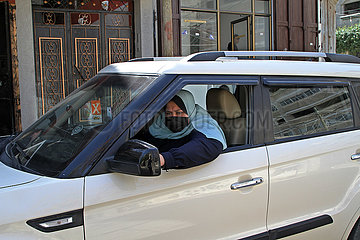 MIDEAST-GAZA CITY-FEMALE TAXI DRIVER