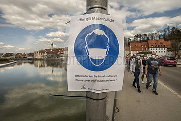 Maskenpflicht  Landsberg am Lech  April 2021