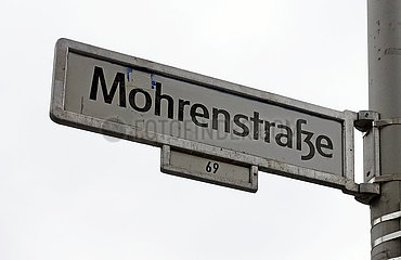 Berlin  Deutschland  Strassenschild Mohrenstrasse