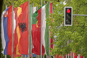 Europaeische Laenderflaggen  Muenchen  Mai 2021