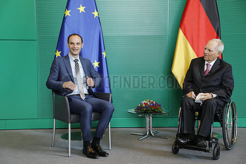 Anze Logar  Wolfgang Schaeuble - Treffen des dt. Bundestagspraesidenten mit dem Aussenminister Sloweniens