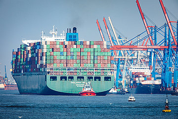 Containerschiff Thalassa Hellas auf der Elbe