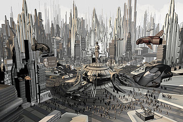 CGI Visualisierung: Stadt der Zukunft