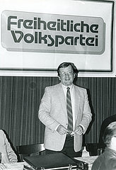 Franz Handlos  Ex-Republikaner  Parteigruender Freiheitliche Volkspartei  Muenchen 1985
