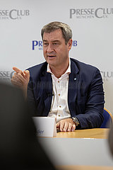 Markus Söder im Pressegespräch