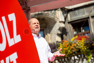 Olaf Scholz zum Wahlkampf in München