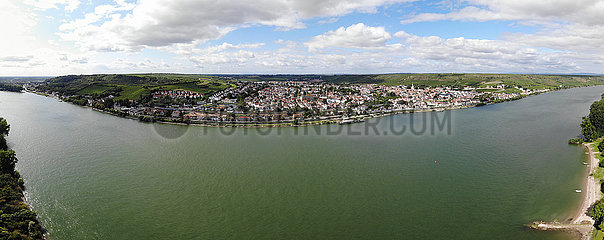 Panorama Luftbild Rhein Nierstein