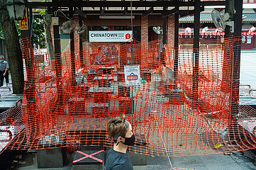 Singapur  Republik Singapur  Auf Grund der Covid-19 Situation geschlossener Bereich in Chinatown