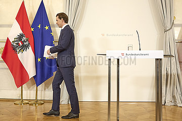 Österreich-Wien-Kanzler-Kurz-Rücktrittsanzeige Austria-Wien-Kanzleror-Kurz-Rücktrittsankunft