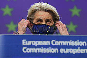 BELGIUM-BRUSSELS-EU-VON DER LEYEN-G20-COP26-PRESS CONFERENCE