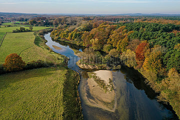 Renaturierte Lippe  Datteln  Ruhrgebiet  Nordrhein-Westfalen  Deutschland