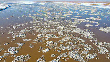 China-innerer Mongolei-Gelb-Fluss-fließendes Eis (CN)