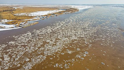 China-innerer Mongolei-Gelb-Fluss-fließendes Eis (CN)