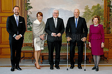 Haakon + Buedenbender + Steinmeier + Harald der V + Königin Sonja