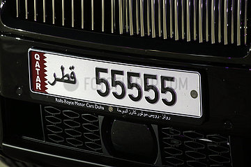 Doha  Katar  Nummernschild an einem Rolls-Royce