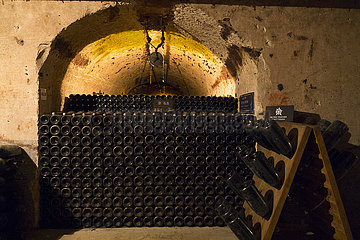 Frankreich  Marne (51)  Reims  Vranken Pommery Champagne Haus  Galerien eines alten unterirdischen Kreidekellers und jetzt als Champagnerweinkeller verwendet
