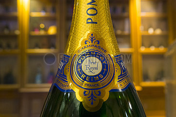 Frankreich  Marne (51)  Reims  Vranken Pommery Champagne Haus  Details der Pommerer-Champagner-Flasche