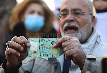 Libanon-Beirut-Geld-Currky-Collapse-Protest