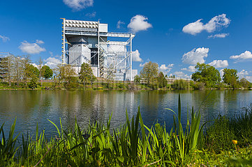France Loir-et-Cher (41)  Saint-Laurent-des-eaux  EDF nuclear power station (CNPE) on the banks of the Loire river  old A1 and A2 nuclear reactors of the natural uranium graphite gas (UNGG) currently in dismantling
