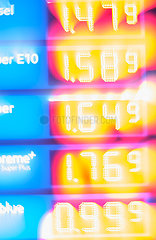 Deutschland  Bremen - Preistafel mit Benzinpreisen an einer Tankstelle