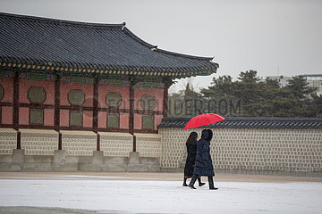 Südkorea-Seoul-Schnee