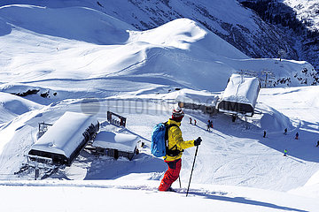 Frankreich  Savoie (73) Tarentaise  Montvalezan  Skigebiet La Rosiere  der neue Gegend von Mont Valezan Gipfel von Mont Valezan