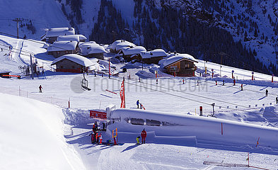 Frankreich  Savoie (73) Tarentaise  Montvalezan  das Skigebiet La Rosière mit Sicherheitsbereich für Kinder