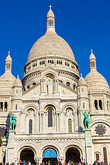 France. Paris (75) 18th Arr. Montmartre  the Sacre-Coeur basilica
