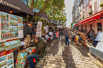 France  Paris (75) 18 eme Arr  Montmartre  tertre square