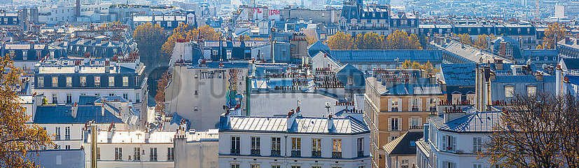 Frankreich  Paris (75) 18. Arr. Blick auf die Hauptstadt aus dem Butte Montmartre