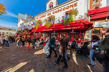 France  Paris (75) 18 eme Arr  Montmartre  tertre square. Au Cadet de Gascogne restaurant